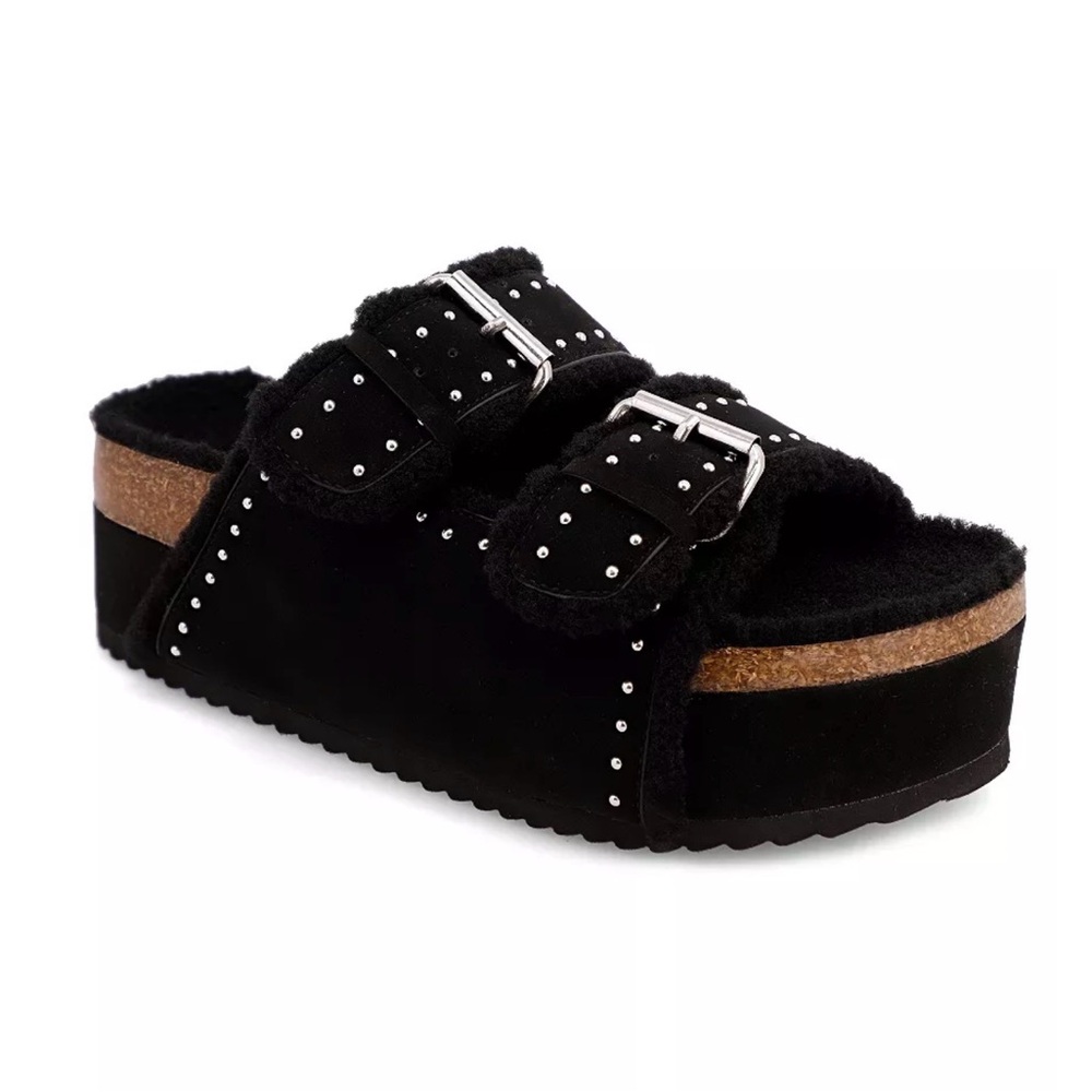Mia Brookie Platform Shearling Sandals